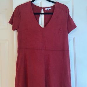Mini red velvet dress